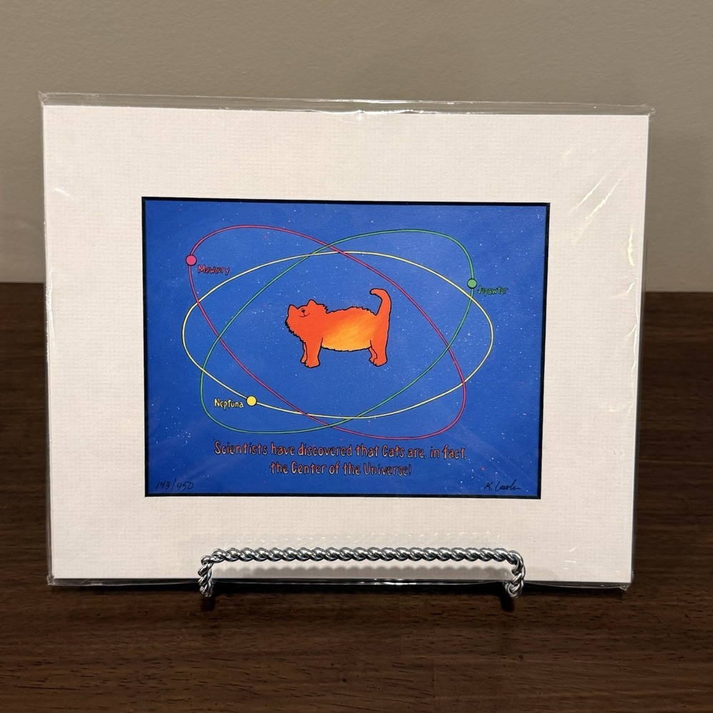 Kathy Lawler Cat Center of Universe Limited Edition 143/450 Signed Art Print